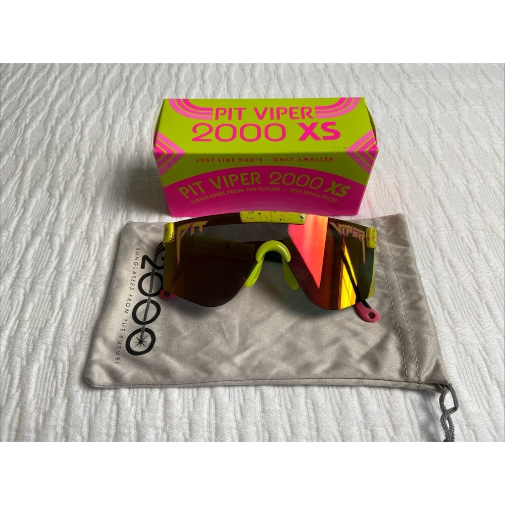 PIT VIPER The 1993 2000 POLARIZED Sunglasses Yellow Splatter  Mirror , X-Small